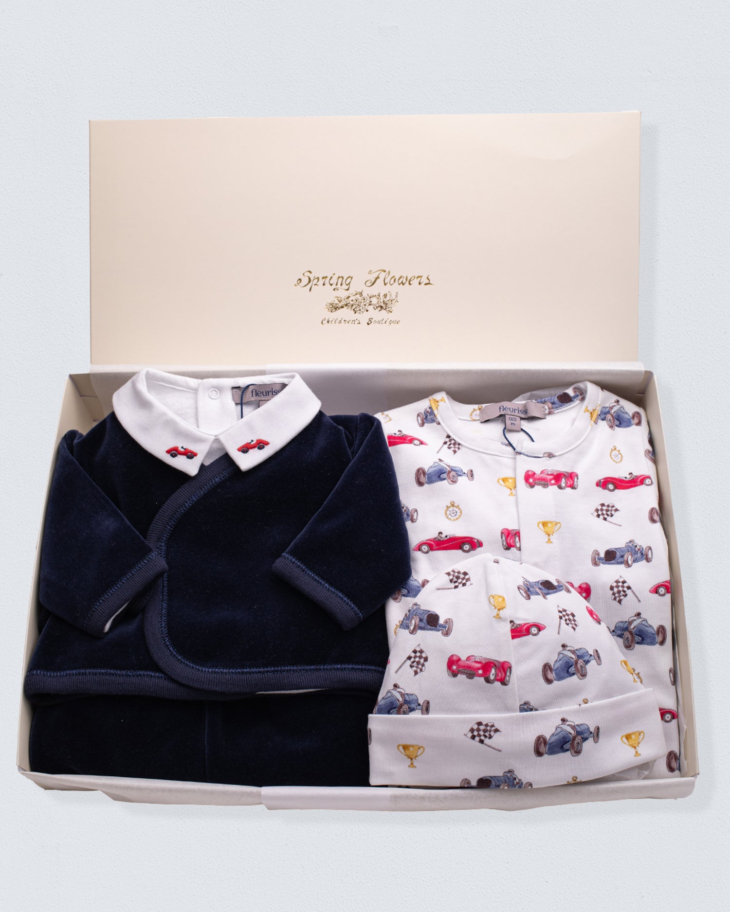 Colorful Racecars Velour Gift Bundle