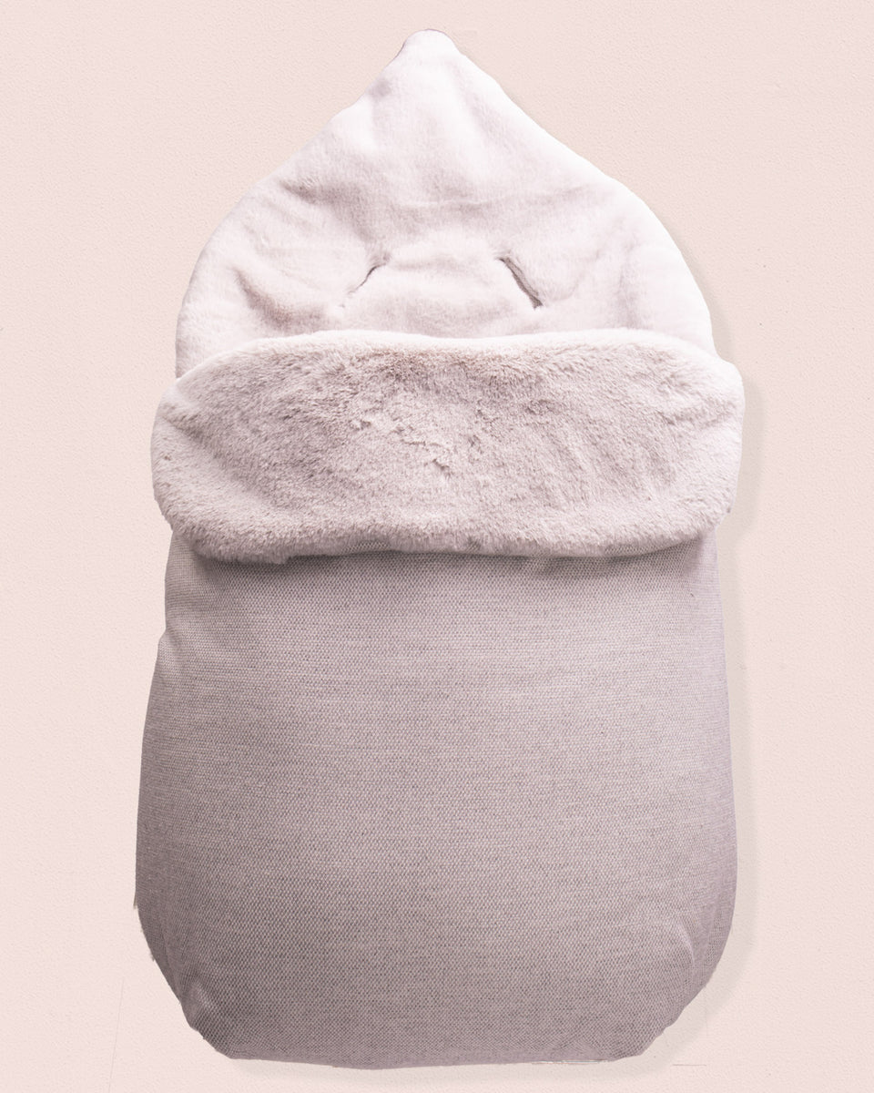 Everest Newborn Grey Fur Carseat Bunting