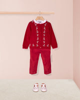 Holly Red Flowers Cashmere Outfit