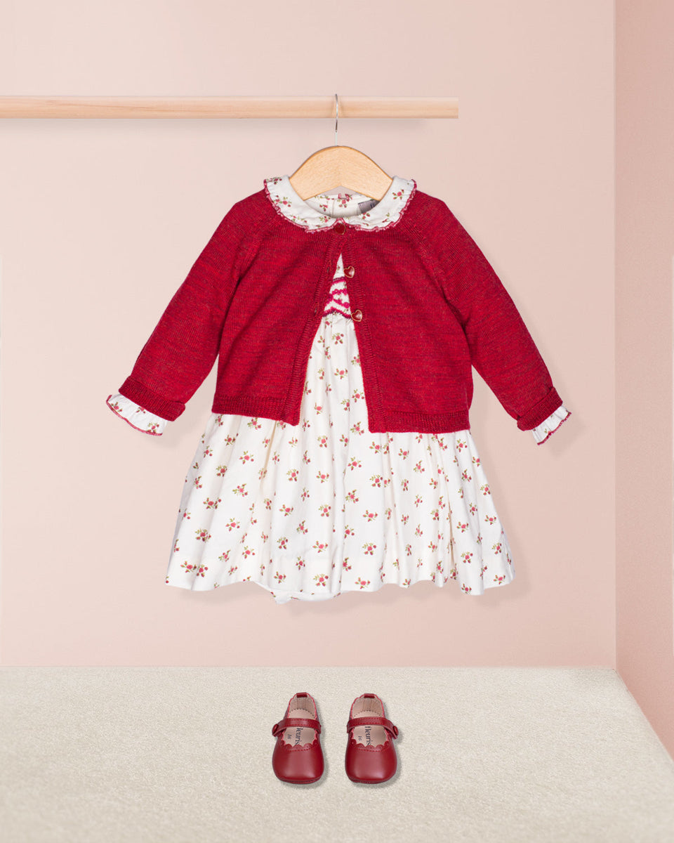 Baby Honor Holiday Floral 2-Piece Smocked Dress