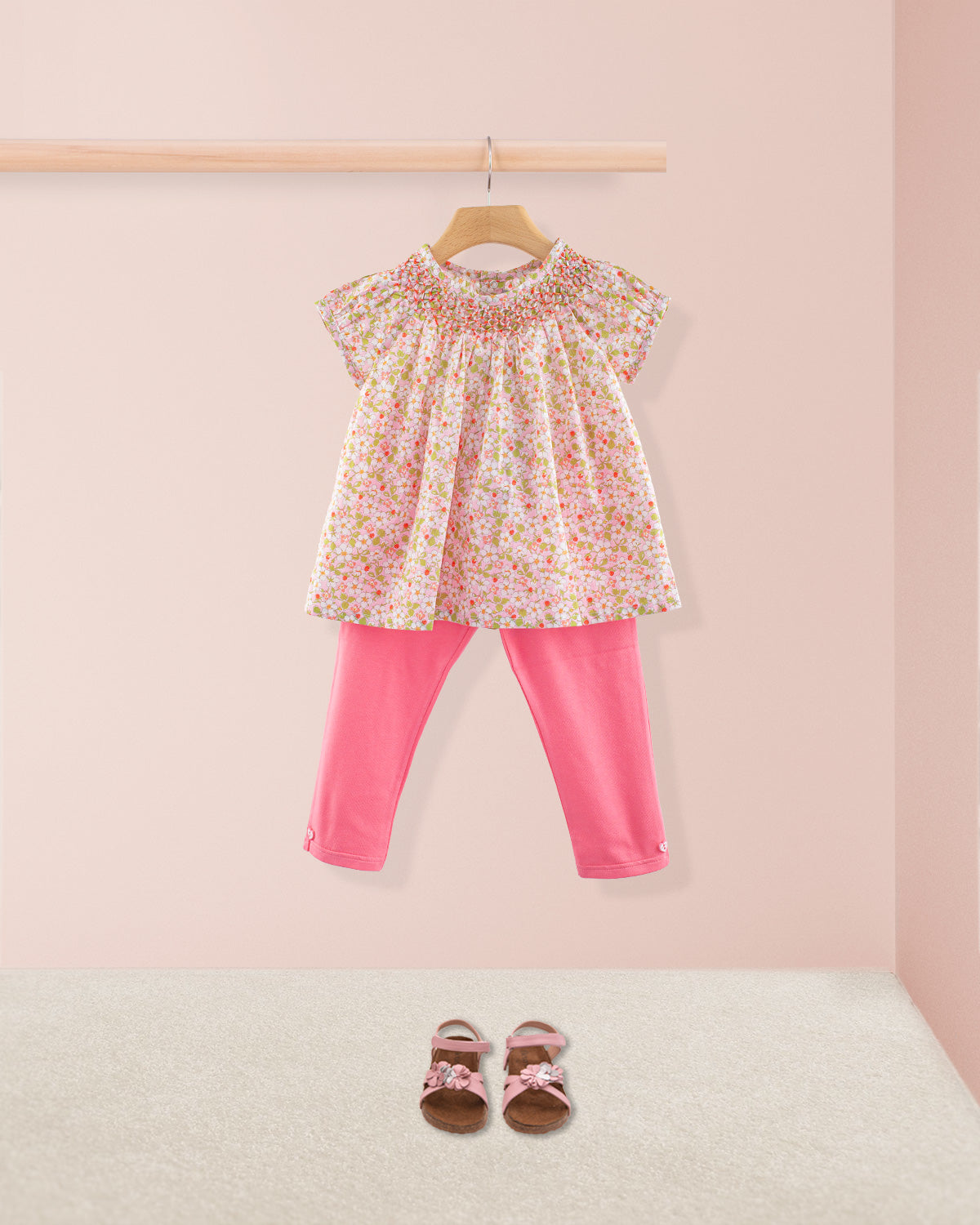 Jacqueline Liberty Strawberry Field Pink Tunic Legging Outfit