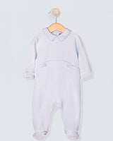 Light Blue Italian Velour Collar Footie