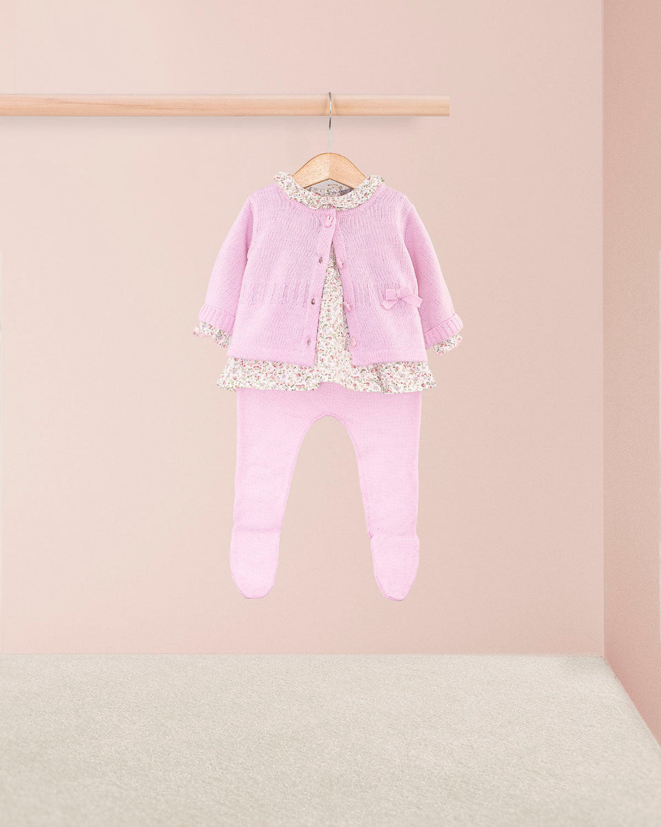 Madeleine Pink Wool Bunny Knit Outfit