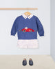 Car Mediterranean Blue Cotton Sweater Cuff Short Outfit