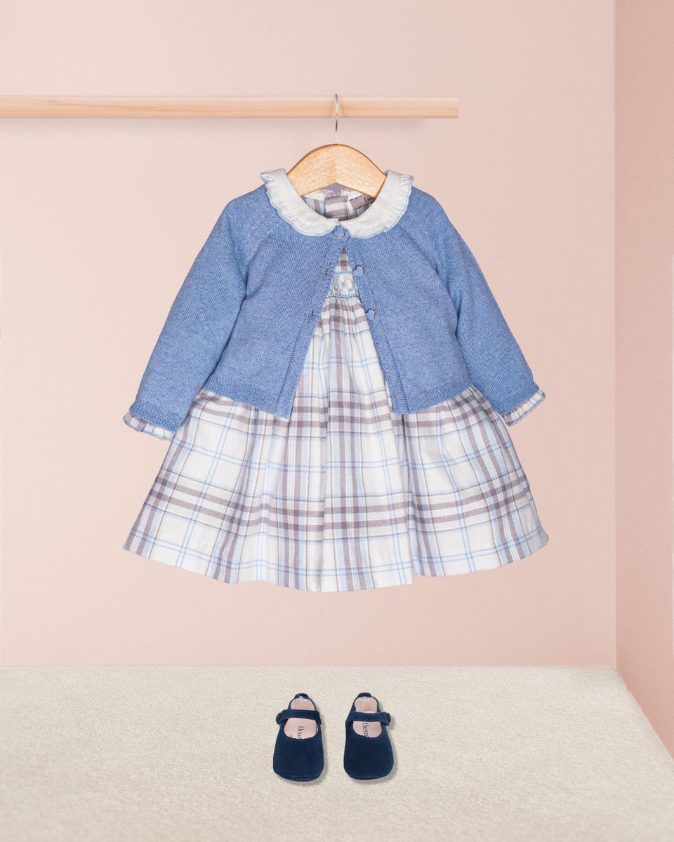 Baby Victoria Blue Plaid Carnaby Dress Set