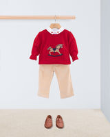 Rocking Horse Red Mélange Sweater Outfit