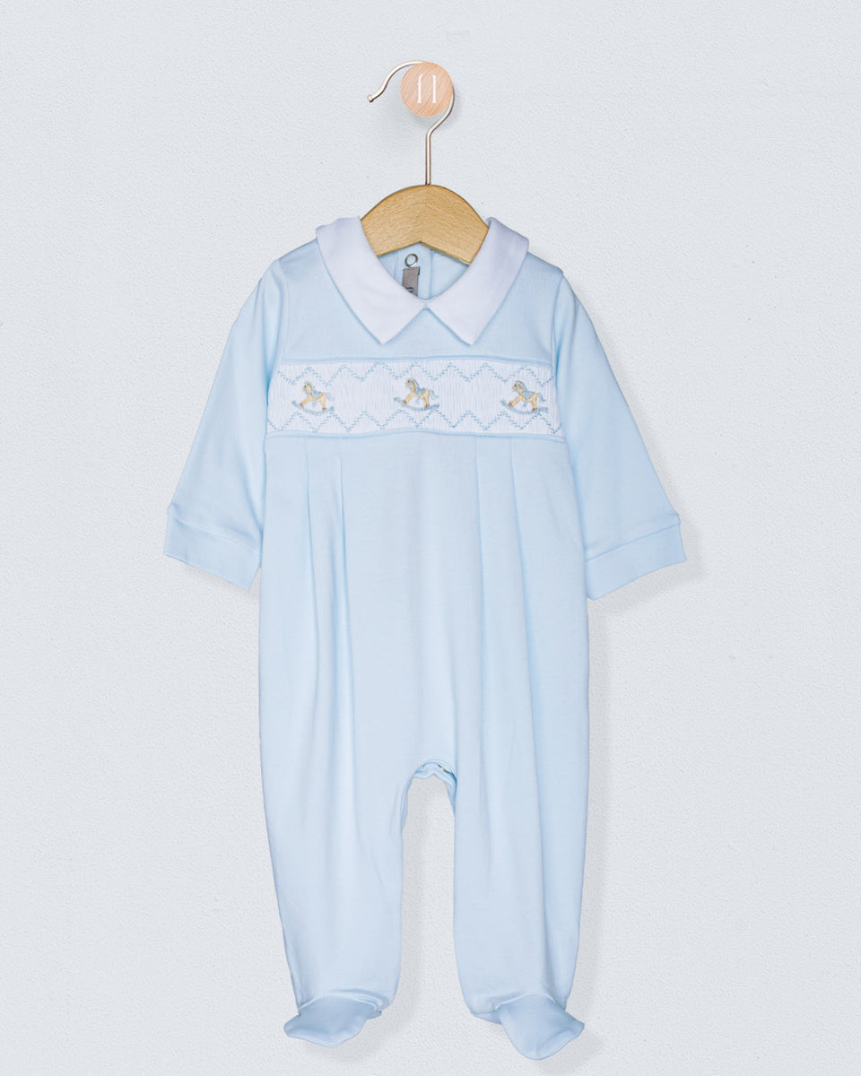 Pima Smocked Light Blue Rocking Horse Collection