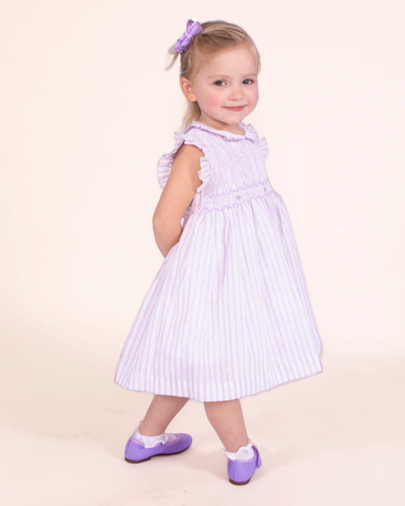 Sicily Italian Lilac Stripe Linen Smock