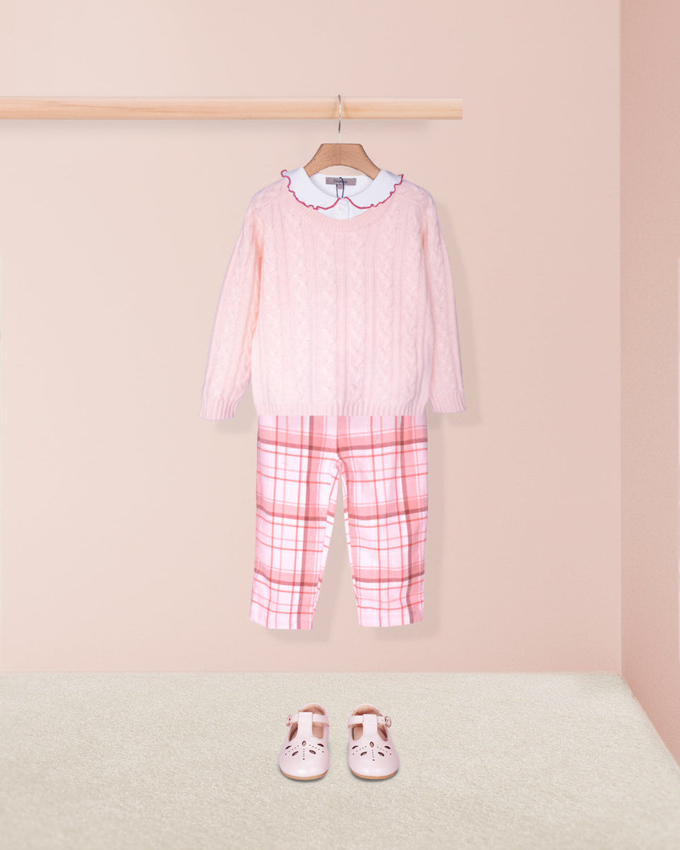 St. Moritz Pink Cashmere Cable Outfit