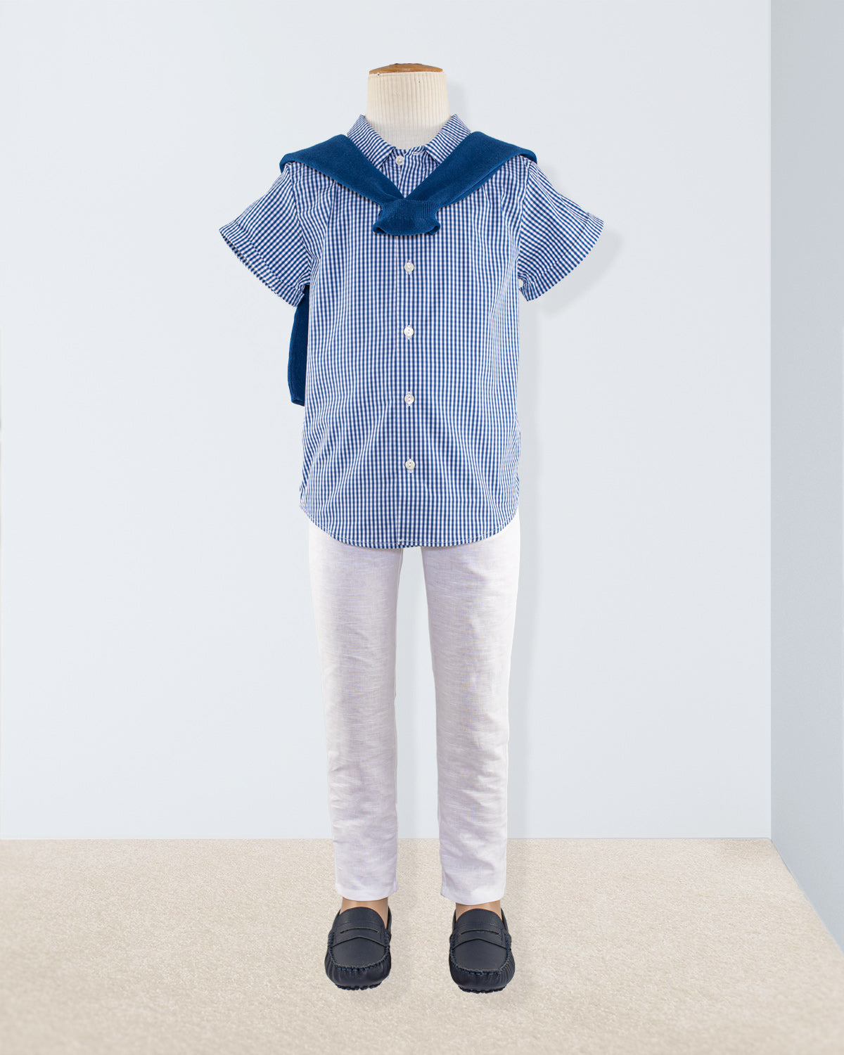 Henry Summer Navy Check Bali Outfit