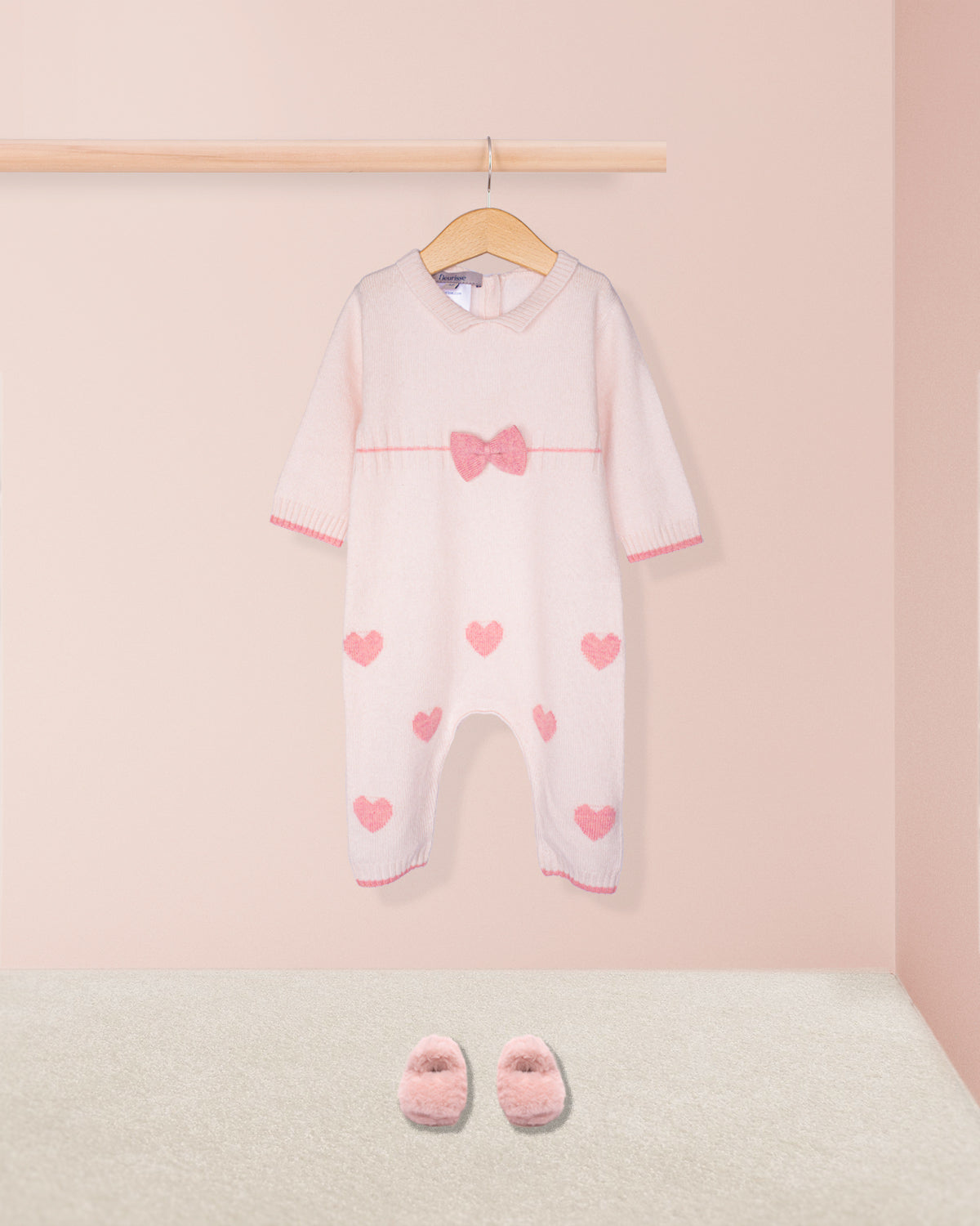 Valentine Rose Hearts Cashmere Romper