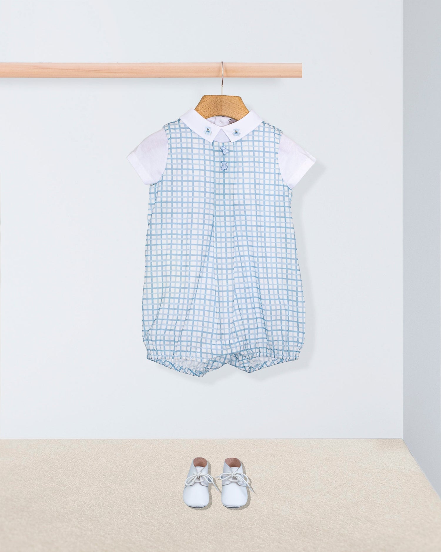 William Light Blue Sketch Romper Outfit
