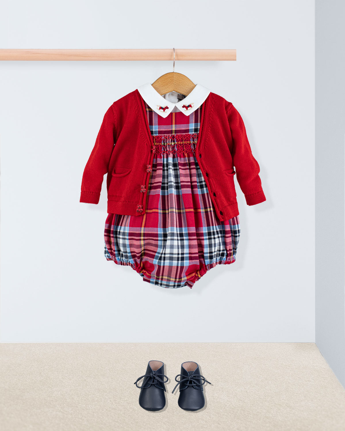 Kensington Holiday Tartan Romper Outfit