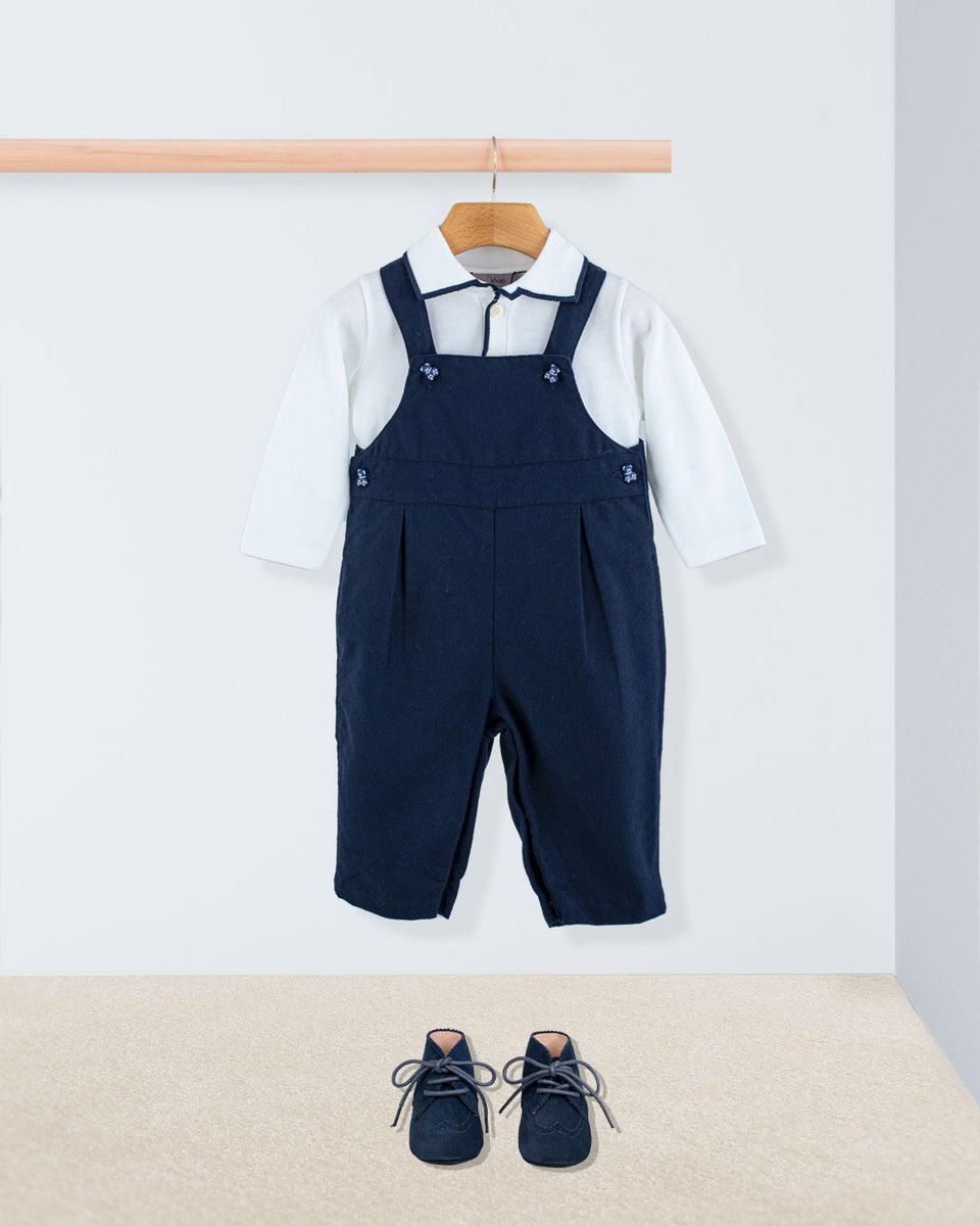 Bear Italian Navy Flannel Overall Outfit