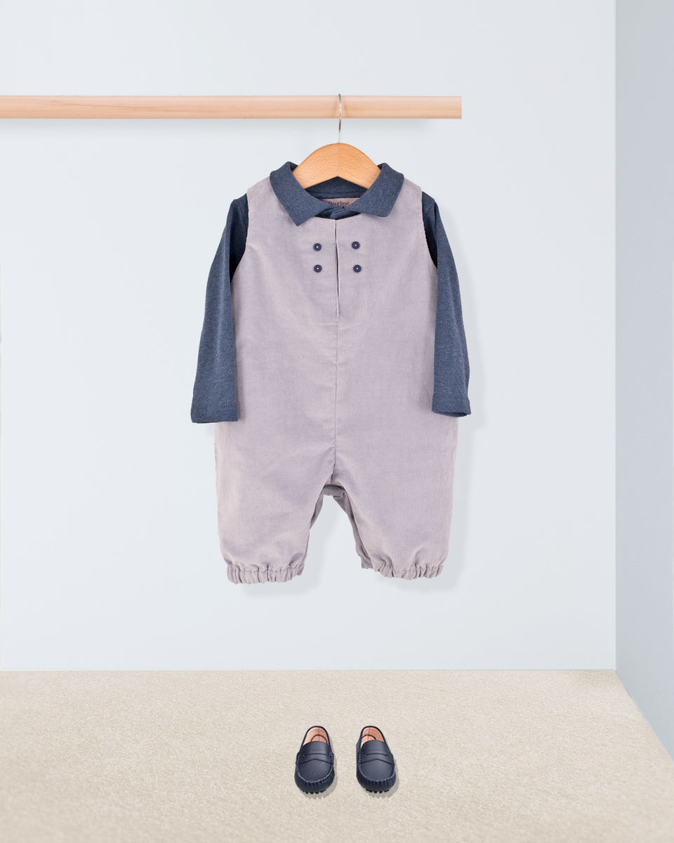 Harry French Blue Corduroy Romper