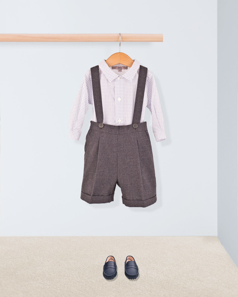 Suspender Short Charcoal Dressy Outfit