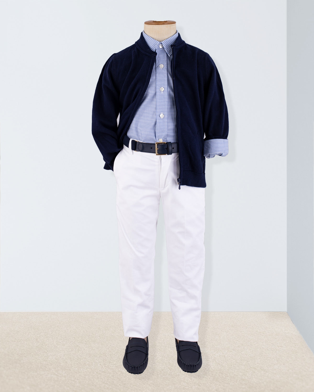 Bernard Outline Blue Gingham Summer Outfit