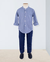 Mandarin Summer Navy Check Outfit