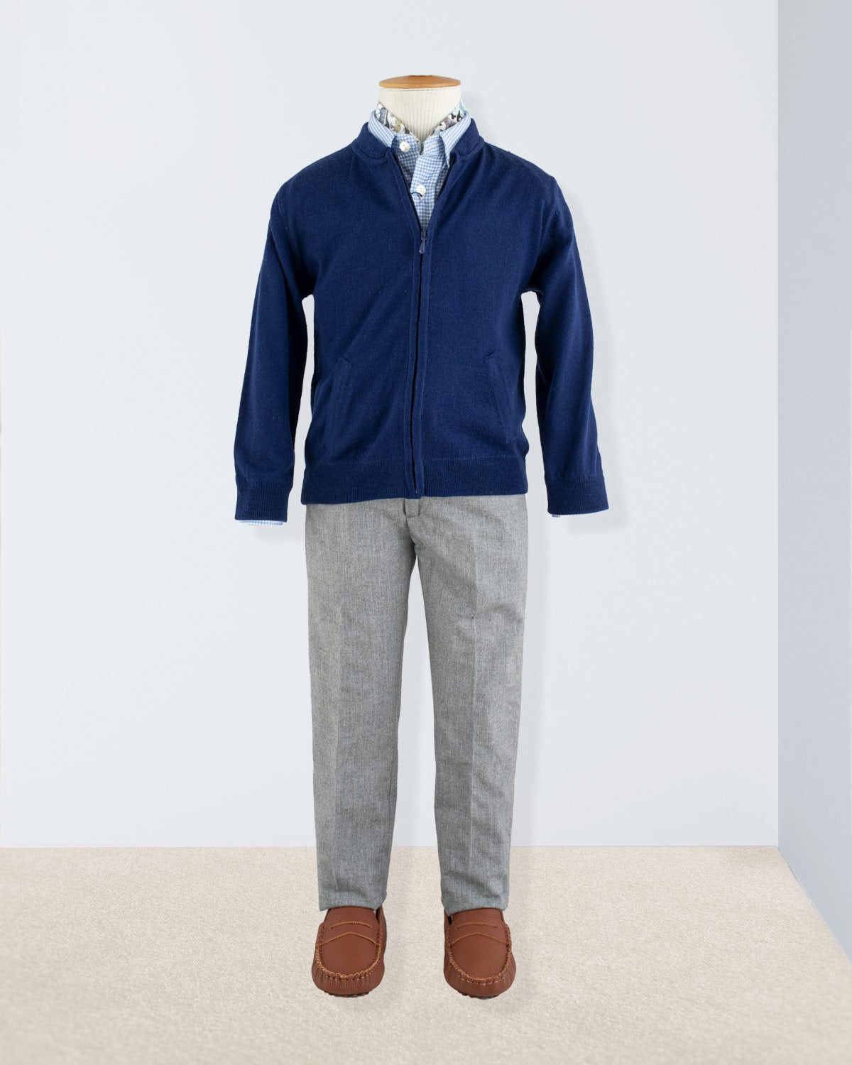 Bernard Outline Blue Gingham outfit