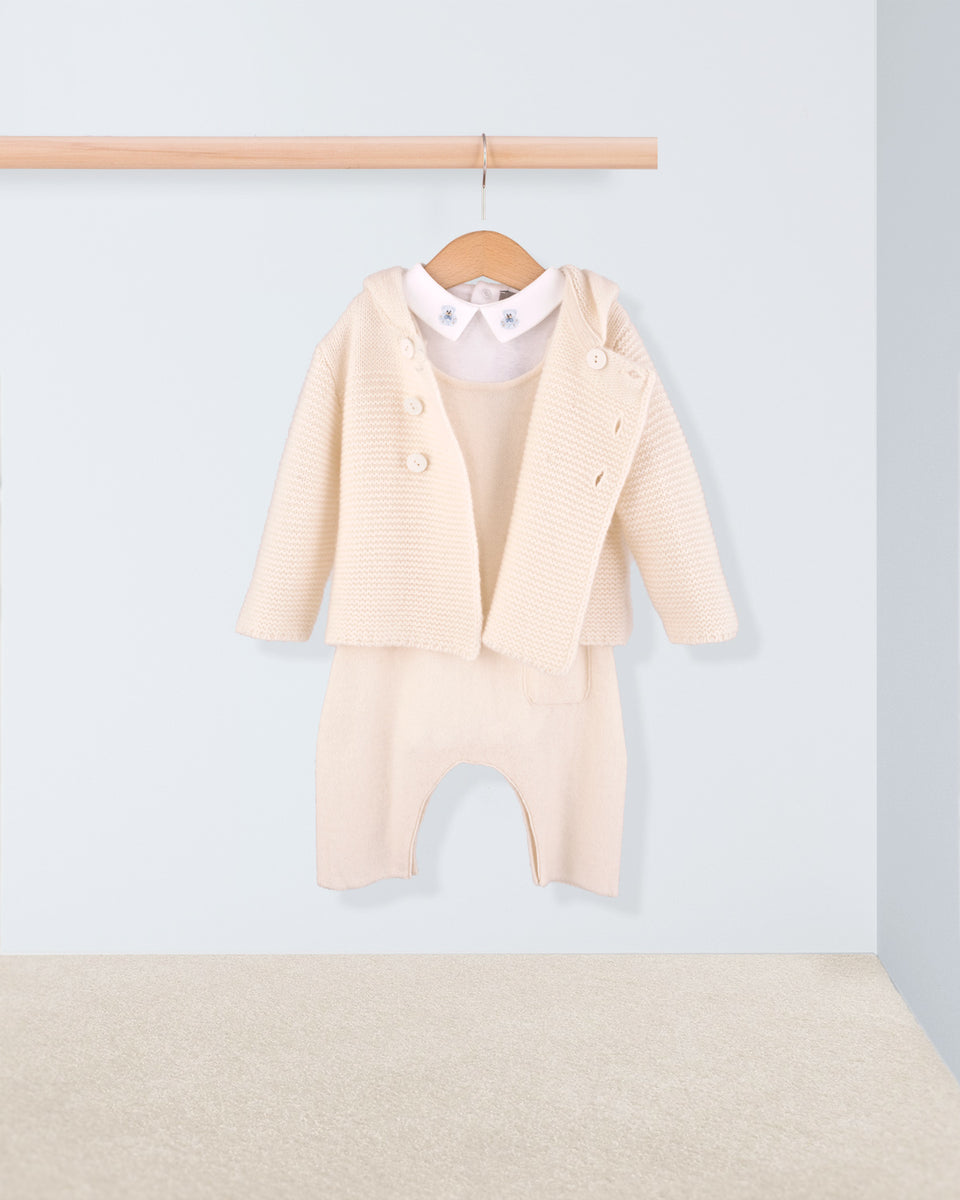 Corbier Cream Cashmere Overall Outfit