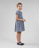 Celebration Blue Taffeta Smocked Dress