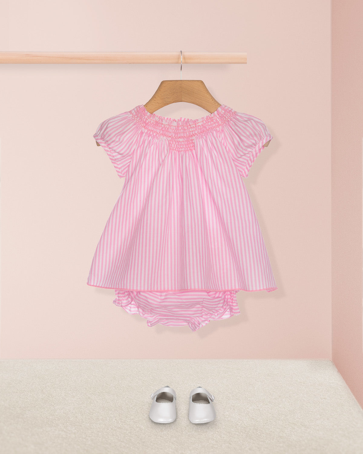 Etoile Classic French Pink Stripe 2-Piece Mini Dress Set