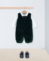 Harry Italian Green Velvet Romper Outfit