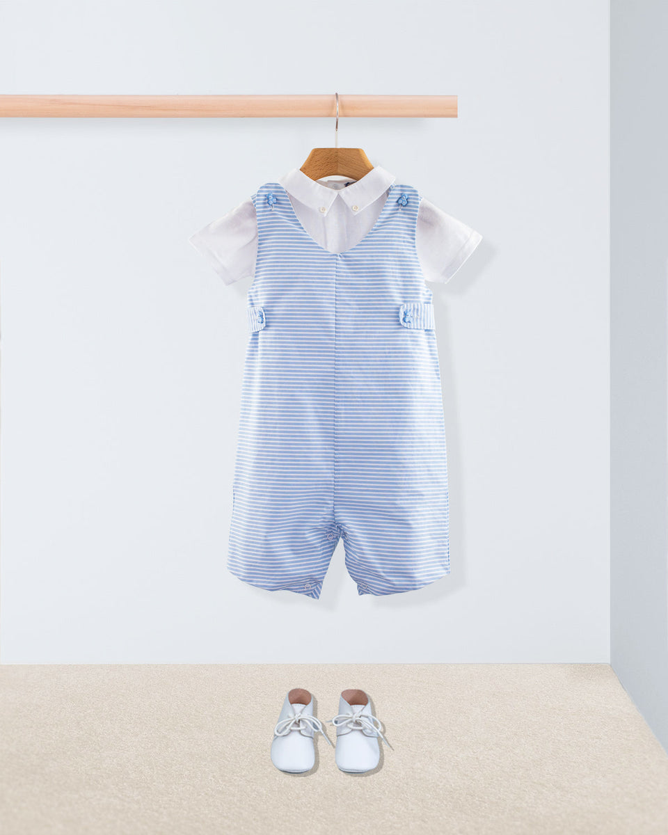 Kennedy French Blue Stripe Romper Outfit