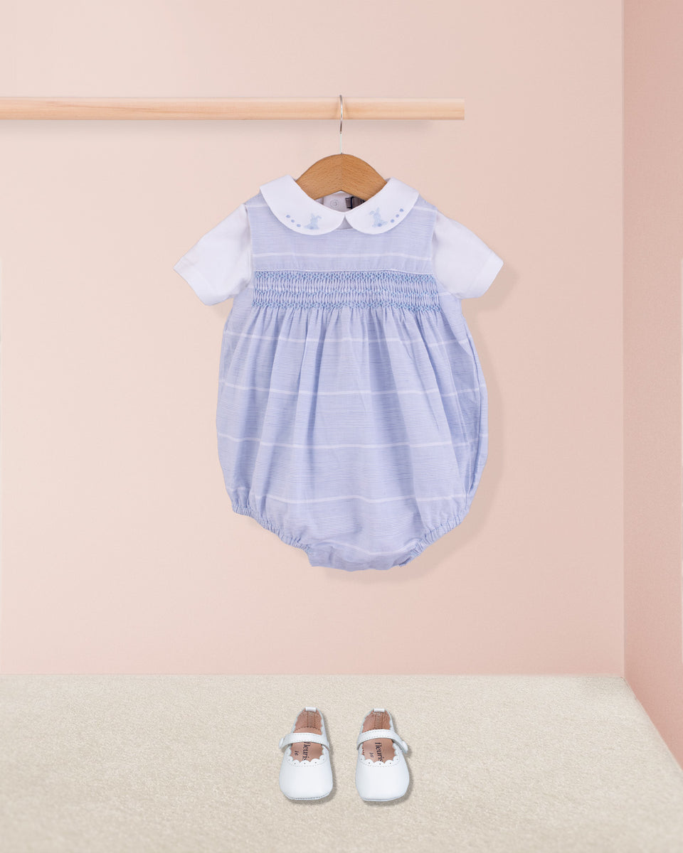 Kensington Baby Blue Pinstripe Romper