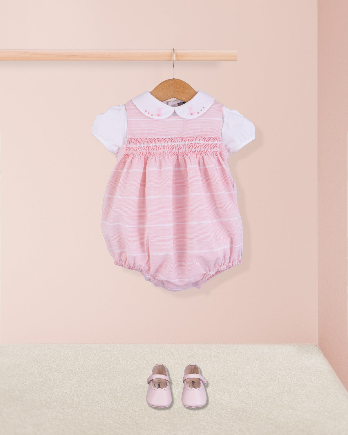 Kensington Baby Pink Pinstripe Romper