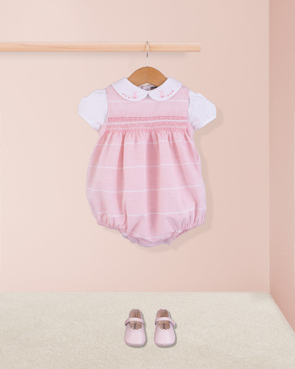 Kensington Baby Pink Pinstripe Romper