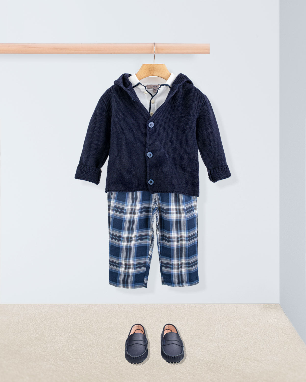 Mattia Italian Navy Tartan Outfit