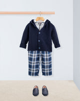 Mattia Italian Navy Tartan Outfit