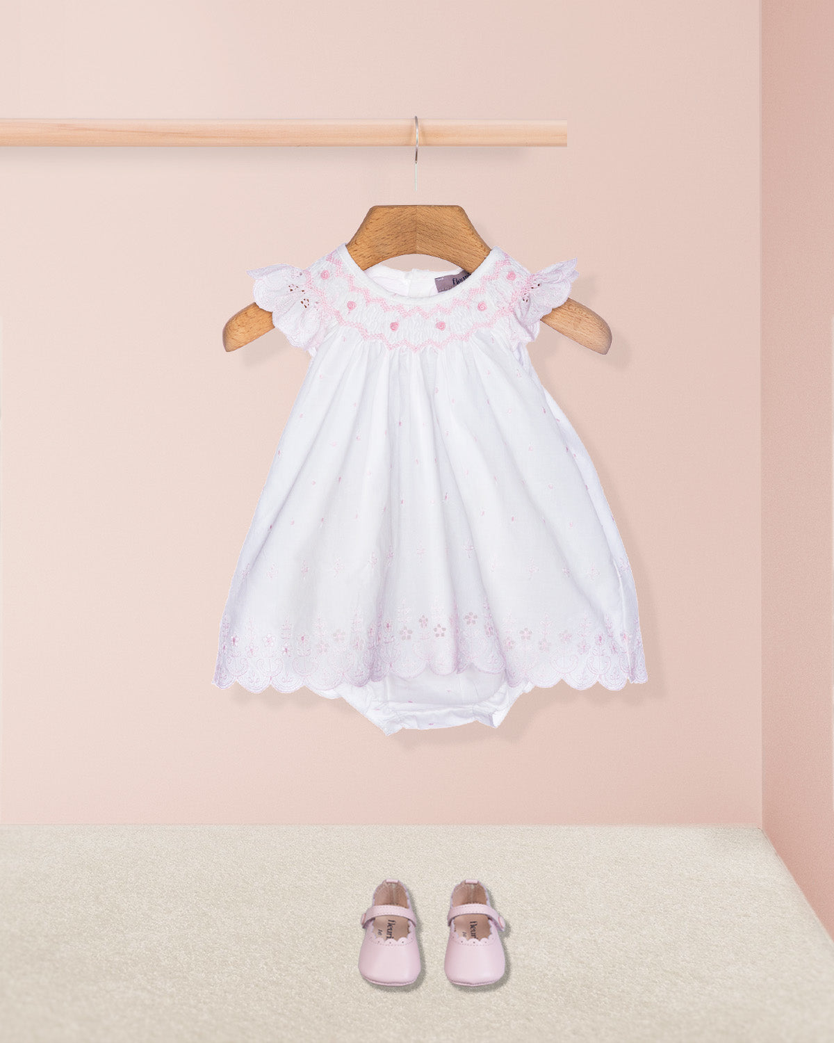 Petite Etoile Provence Eyelet Pink Set