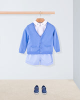 Light Blue Gingham Cuff Shorts Outfit