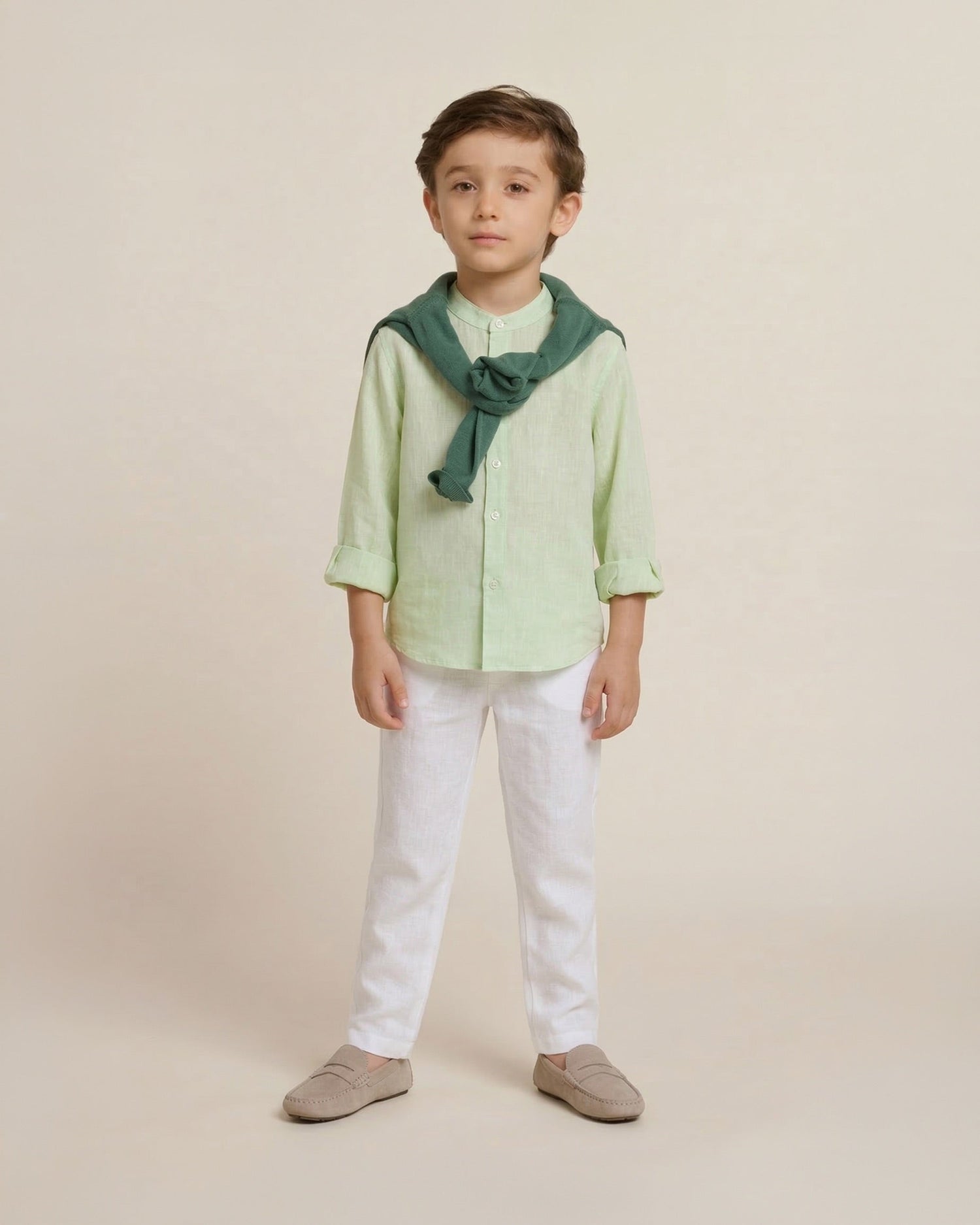 Mandarin Grass Linen Outfit