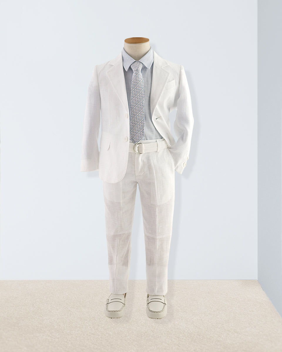 Domenico Italian White Linen Suit