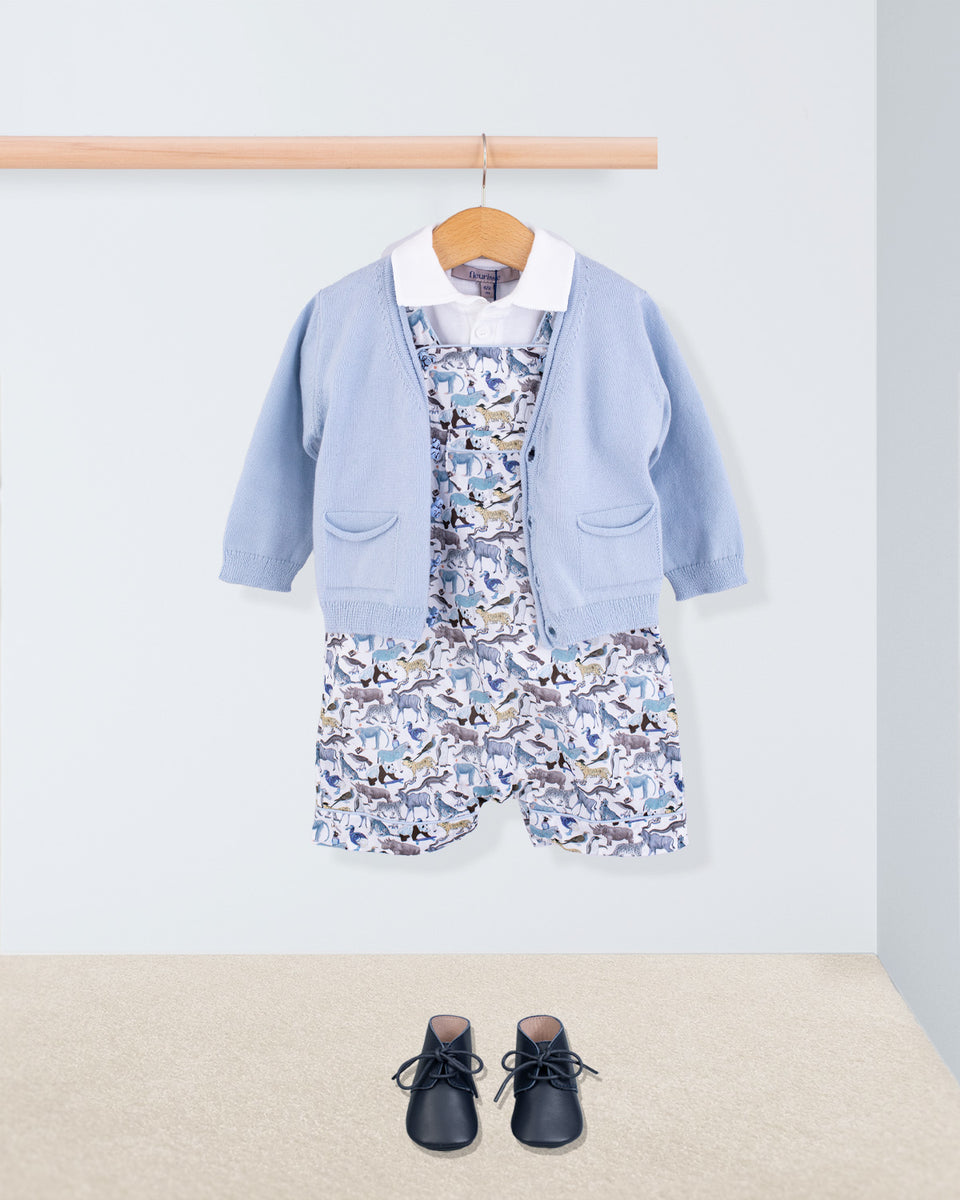 Starboard Liberty Blue Animals Shortall Outfit