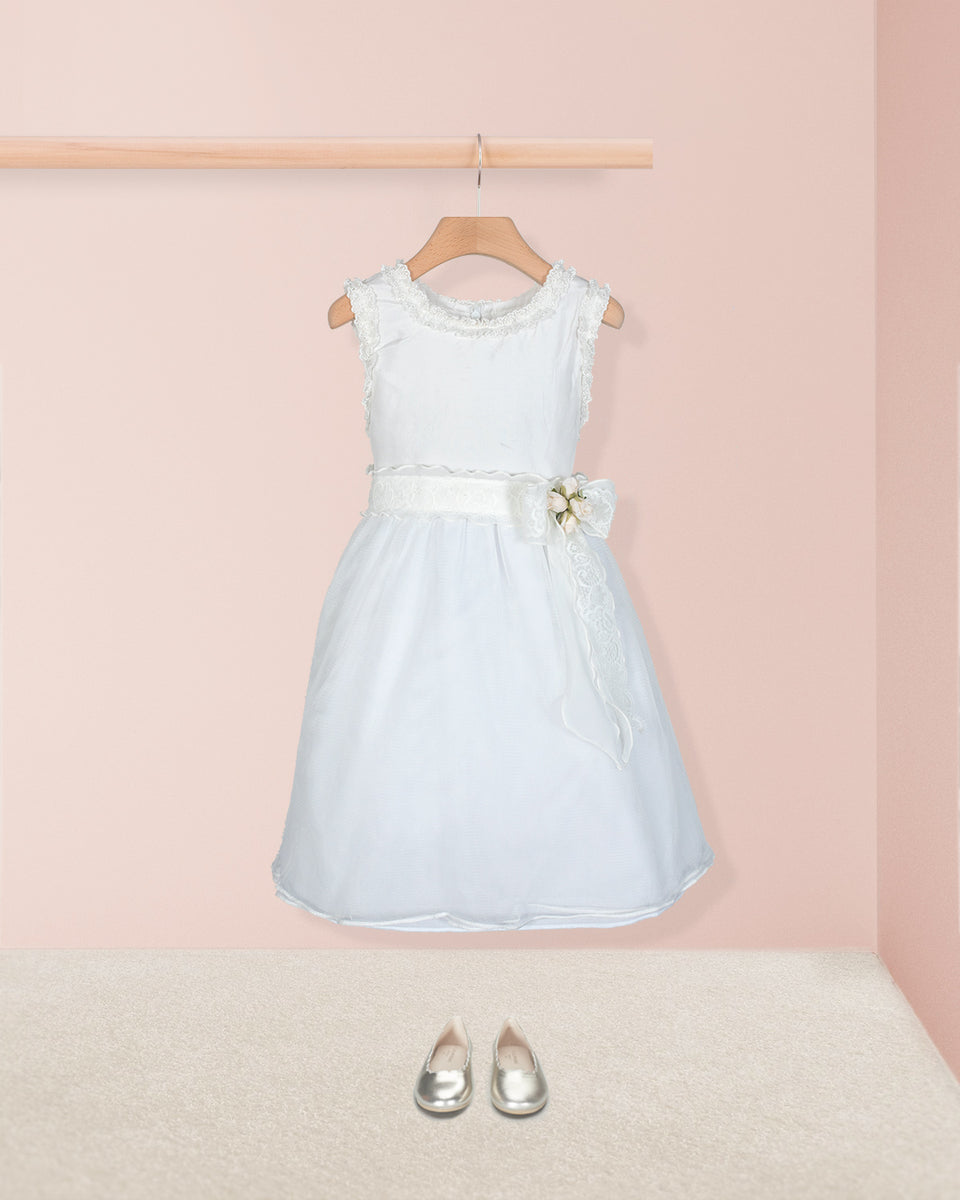 Victoria White Silk Tulle Dress