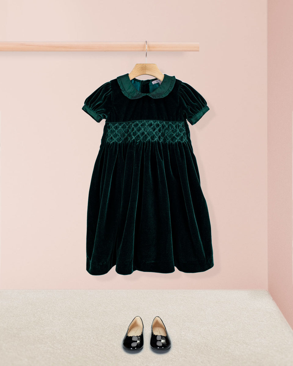Victoria Italian Green Velvet Dress