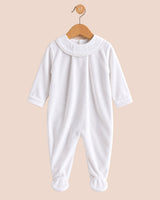 Velour Bows Embroidered White Footie Collection