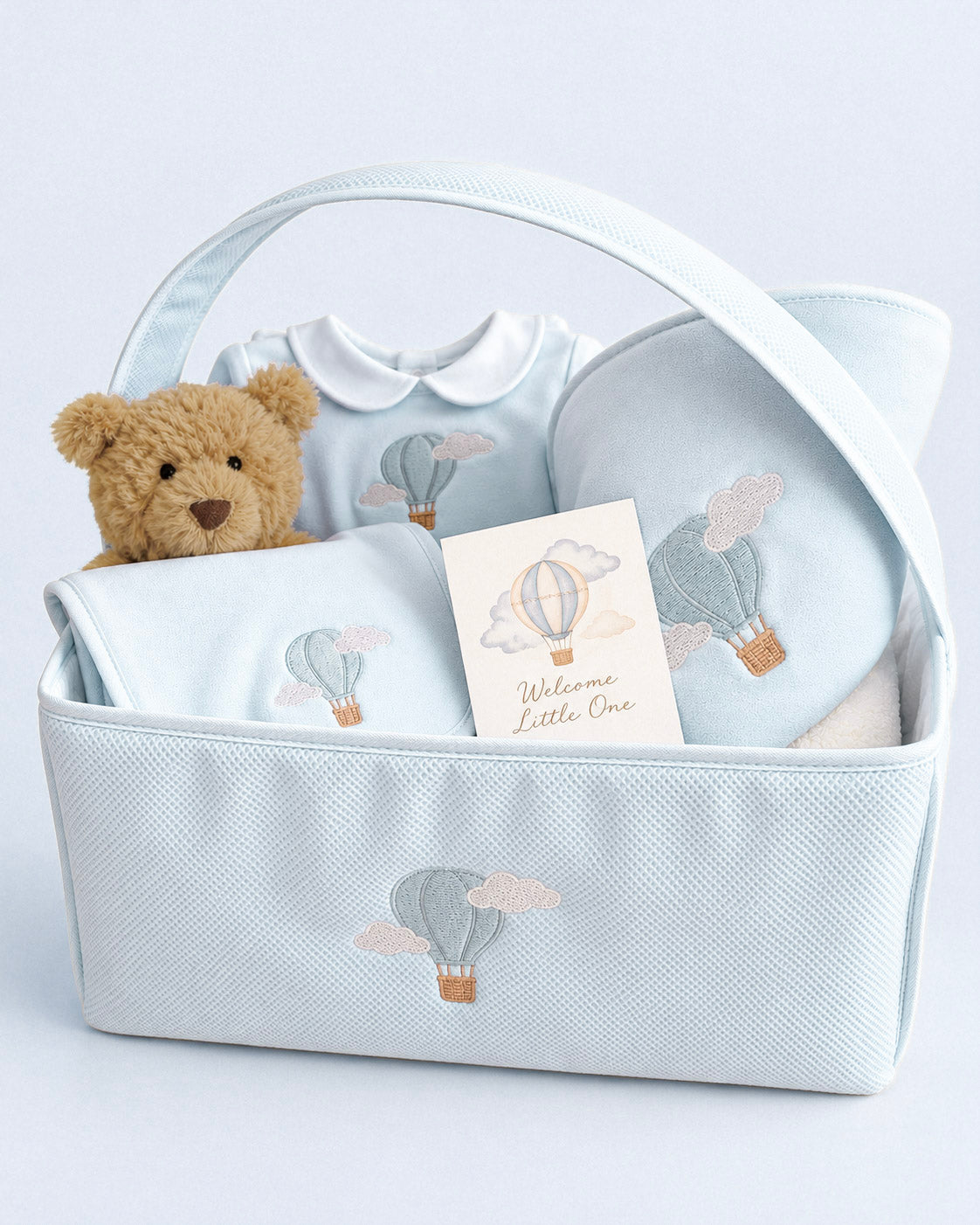 Air Balloon Embroidered Blue Cotton Bundle