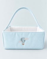 Blue Air Balloon Embroidered Rectangle Basket