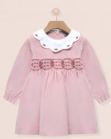 Alexandra Pink Corduroy Smocked Dress