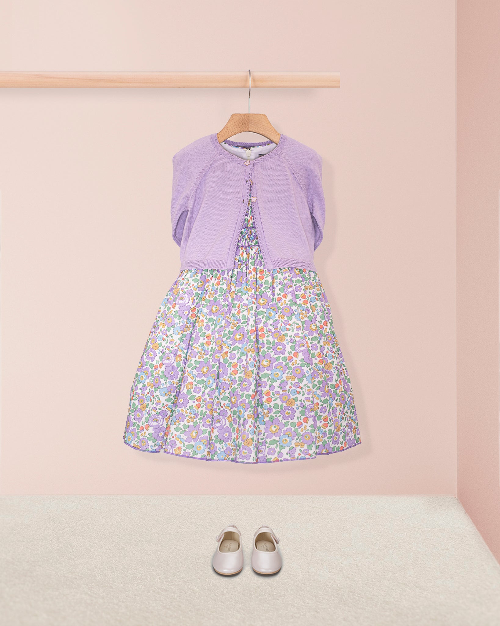 liberty smock dress Amandine Liberty Betsy Lavender Smocked Dress 12M