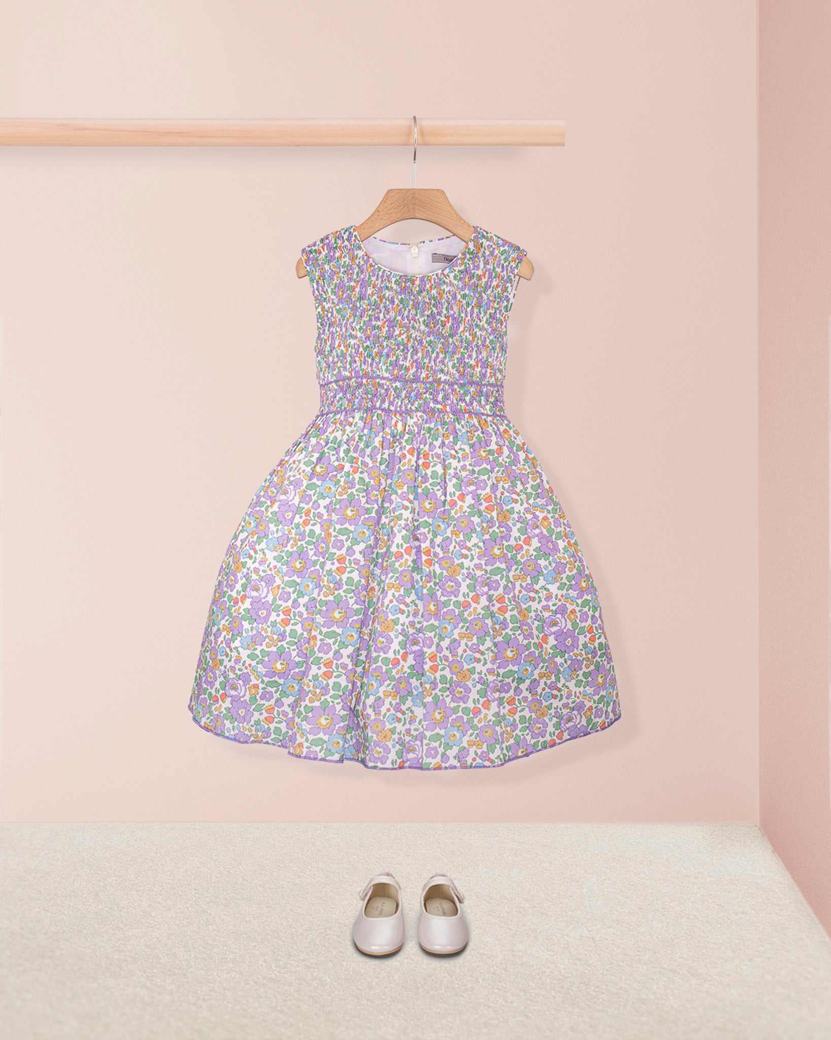 Amandine Liberty Betsy Lavender Smocked Dress 12M