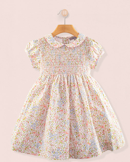 Amanda Monaco Pink Floral Smock - Smocked Dress