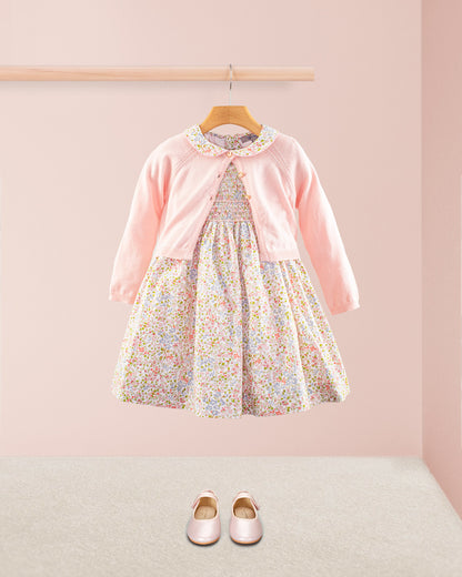 Amanda Monaco Pink Floral Smock - Smocked Dress