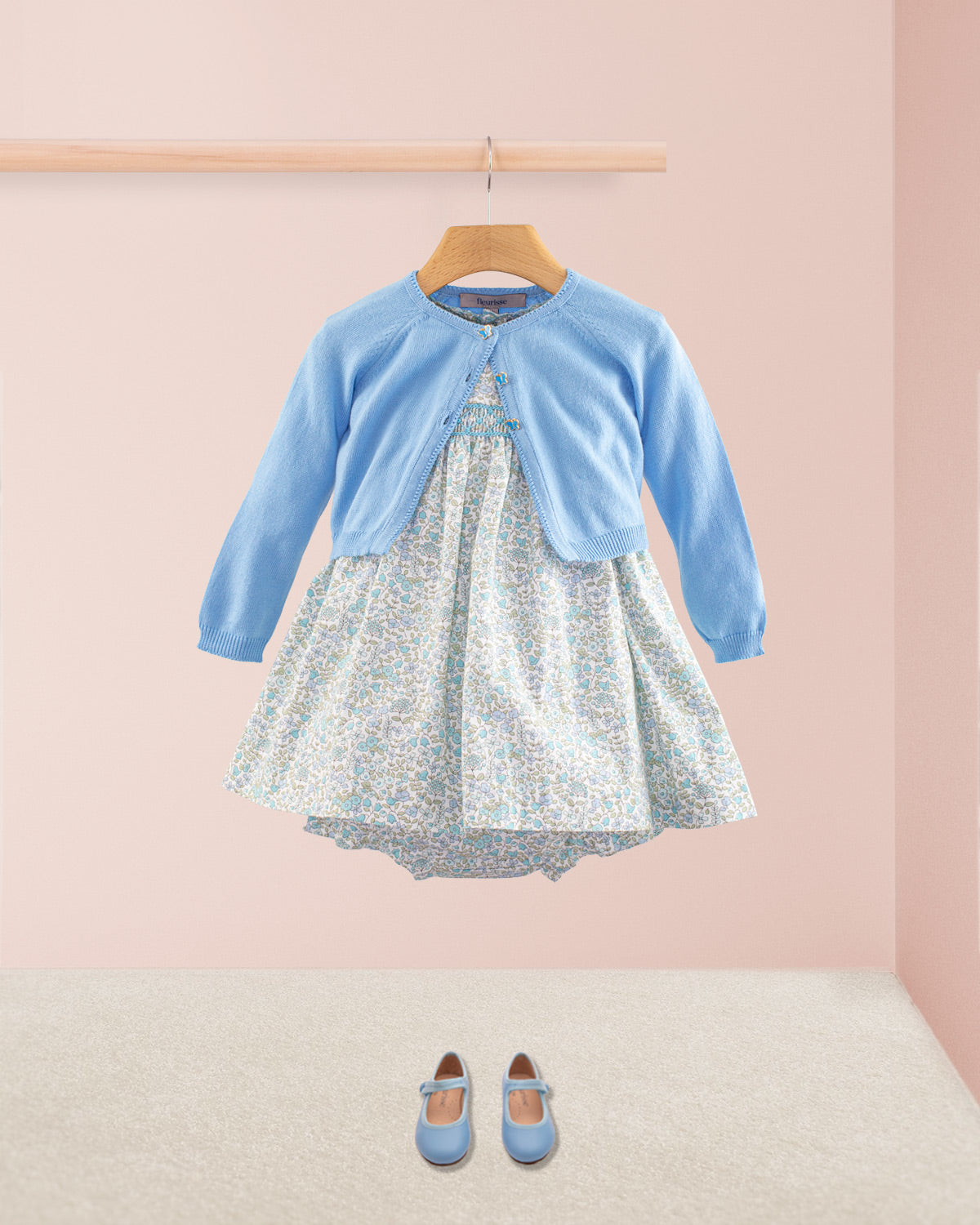 Baby Amelie Garden Blue Set - Baby Dress