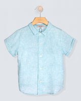 Henry Watercolor Blue Linen Shirt